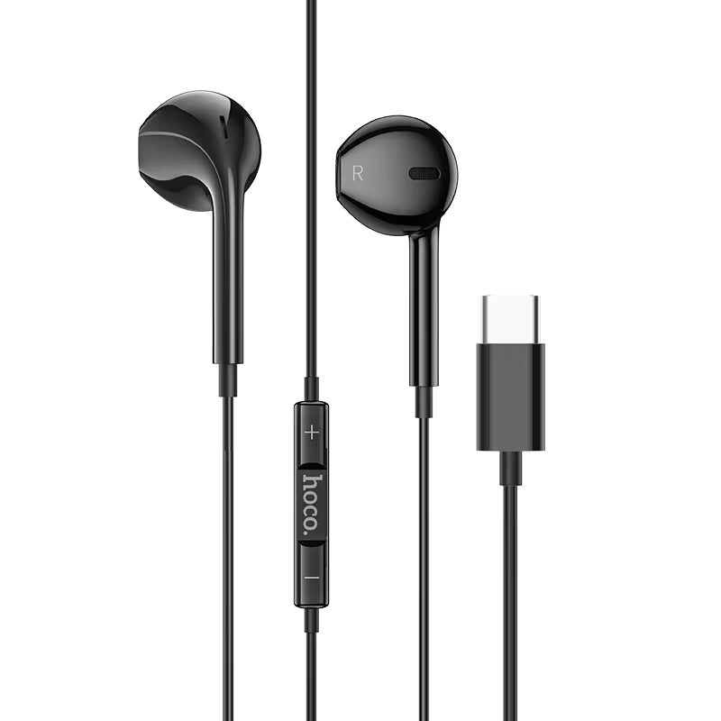 hoco M101 Wired Earphones with Microphone | 3.5mm Jack | In-Ear Headphones | Black & White