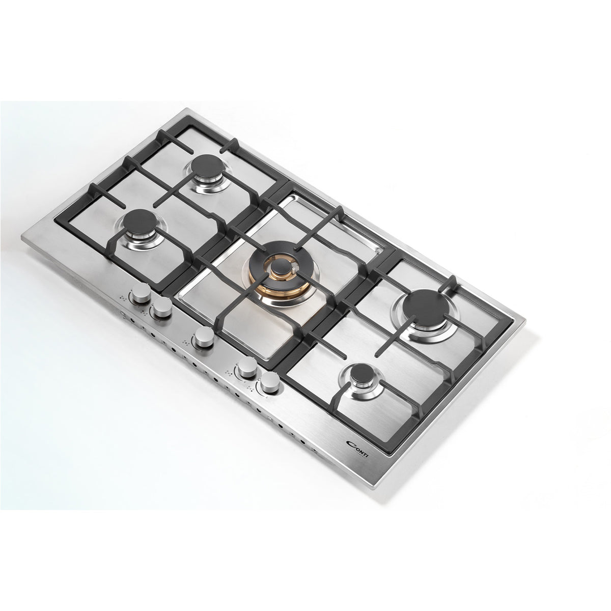 Conti Bi Hob 90cm, Gas, 5 Burners, Cast Iron – HGF 95B009 IX