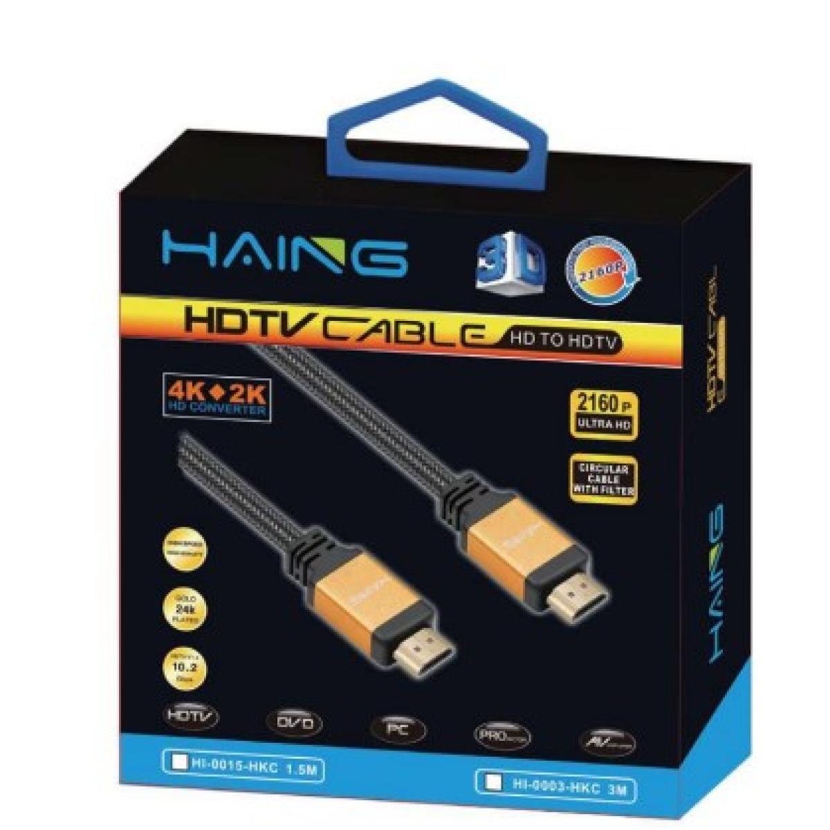 Haing HI-0005-HKC 4K HDMI Circular Cable With Filter - 5M