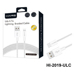 Haing HI-2019-ULC USB A to Lightning Braided Cable 1.2M 12W