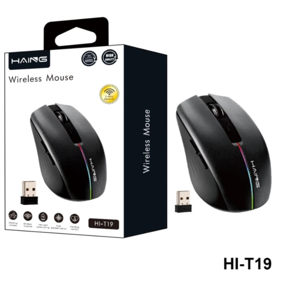 ماوس هاينج HI-T19 2.4G لاسلكي مع بطارية قابلة للشحن
