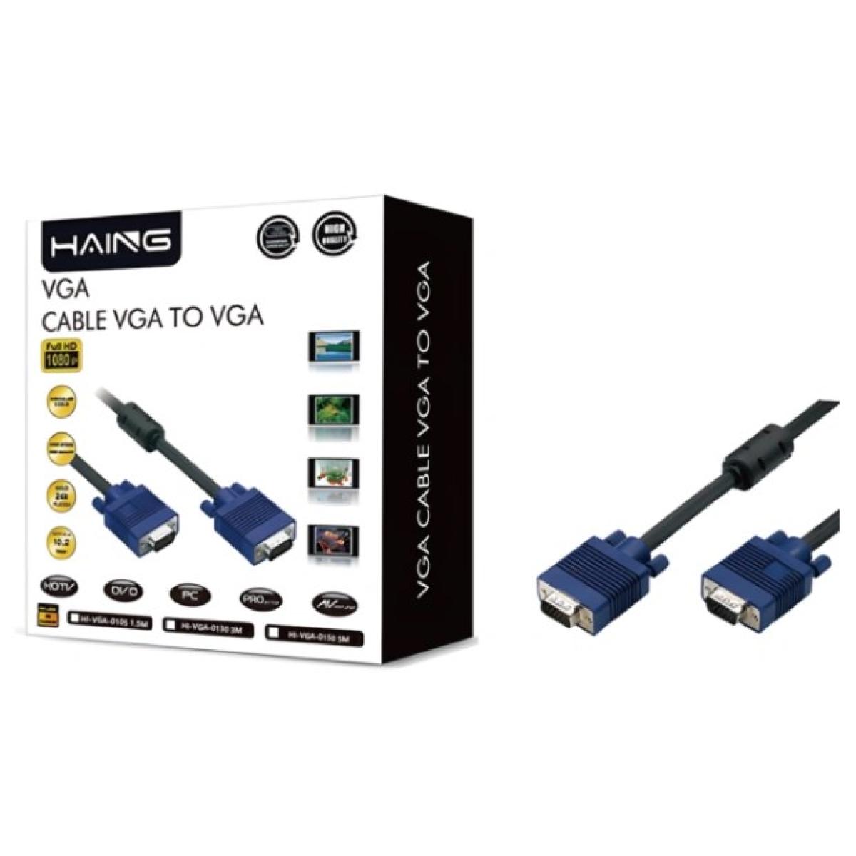 HAING HD15 1080P VGA Cable 15-Pin Male to Male – 20M