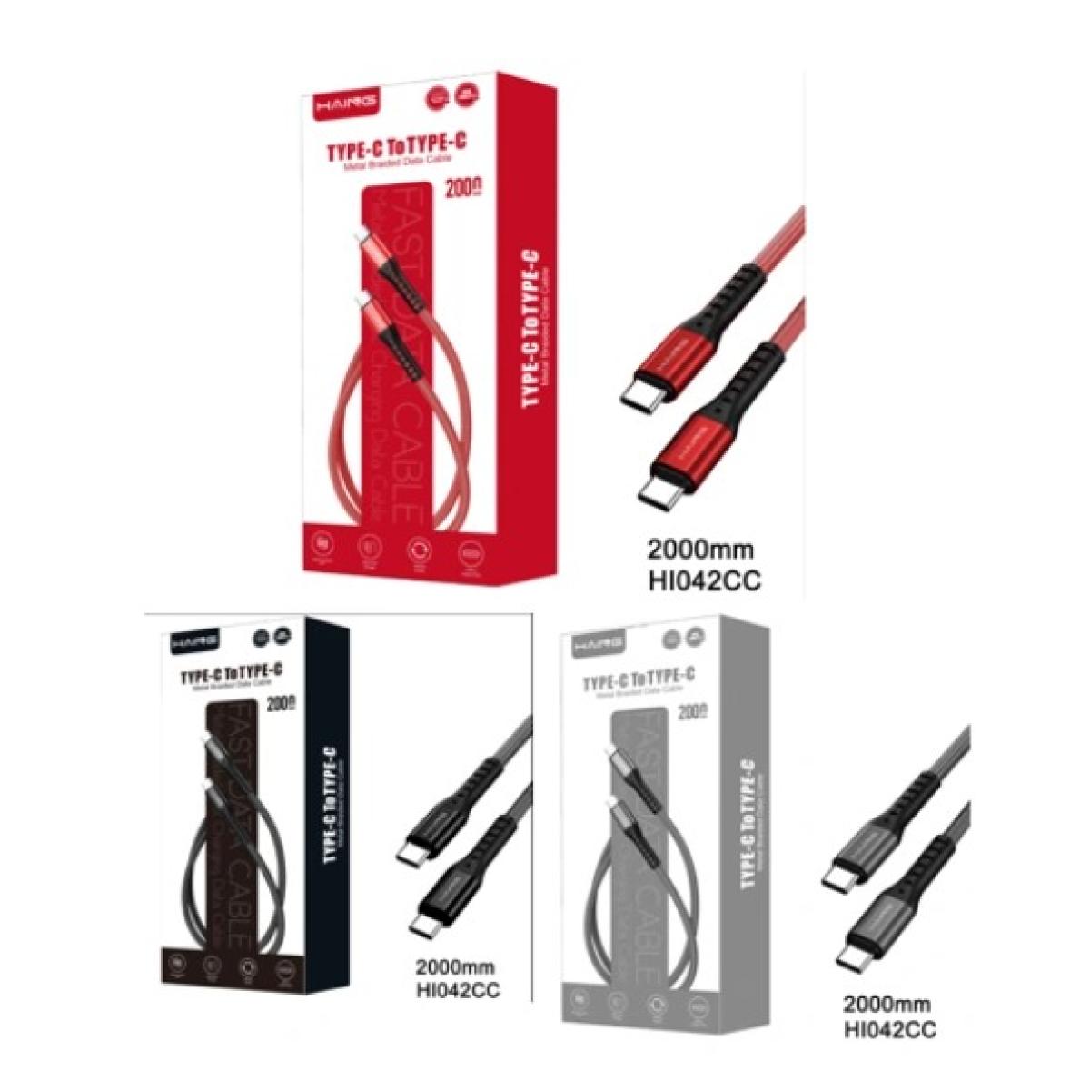 HAING Type-C to Type-C 20W Metal Braided Data Cable 2M