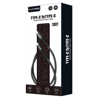 HAING HI042CC Type-C to Type-C 20W Metal Braided Data Cable 3M