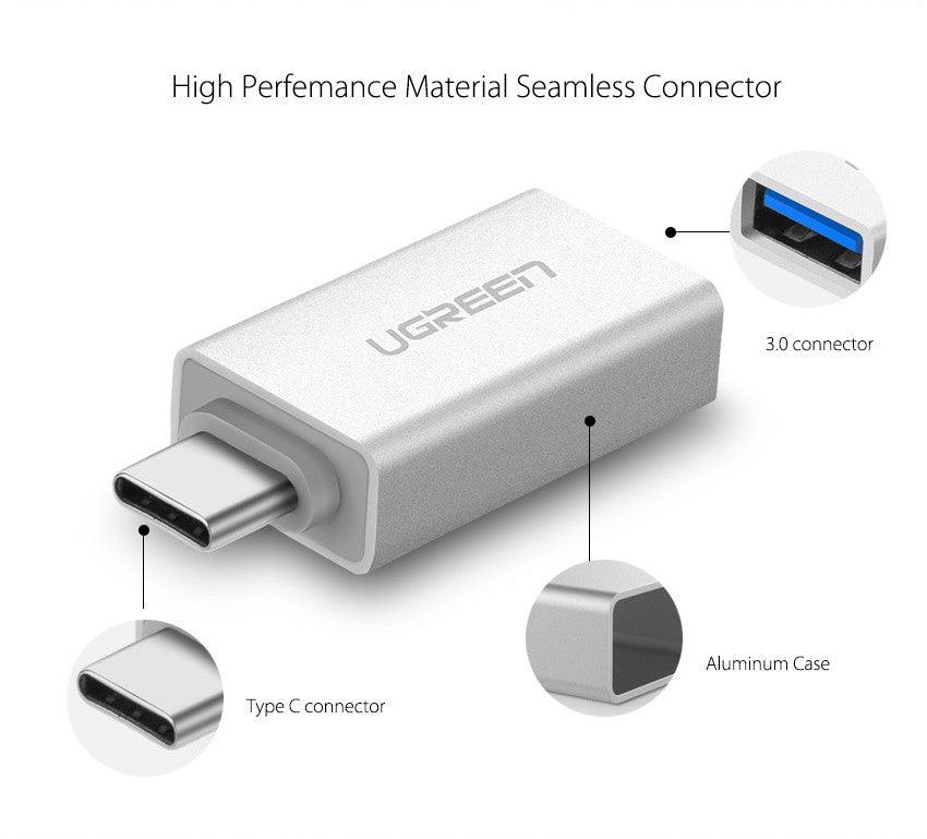 UGREEN USB-C to USB 3.0 A Female Adapter (White)