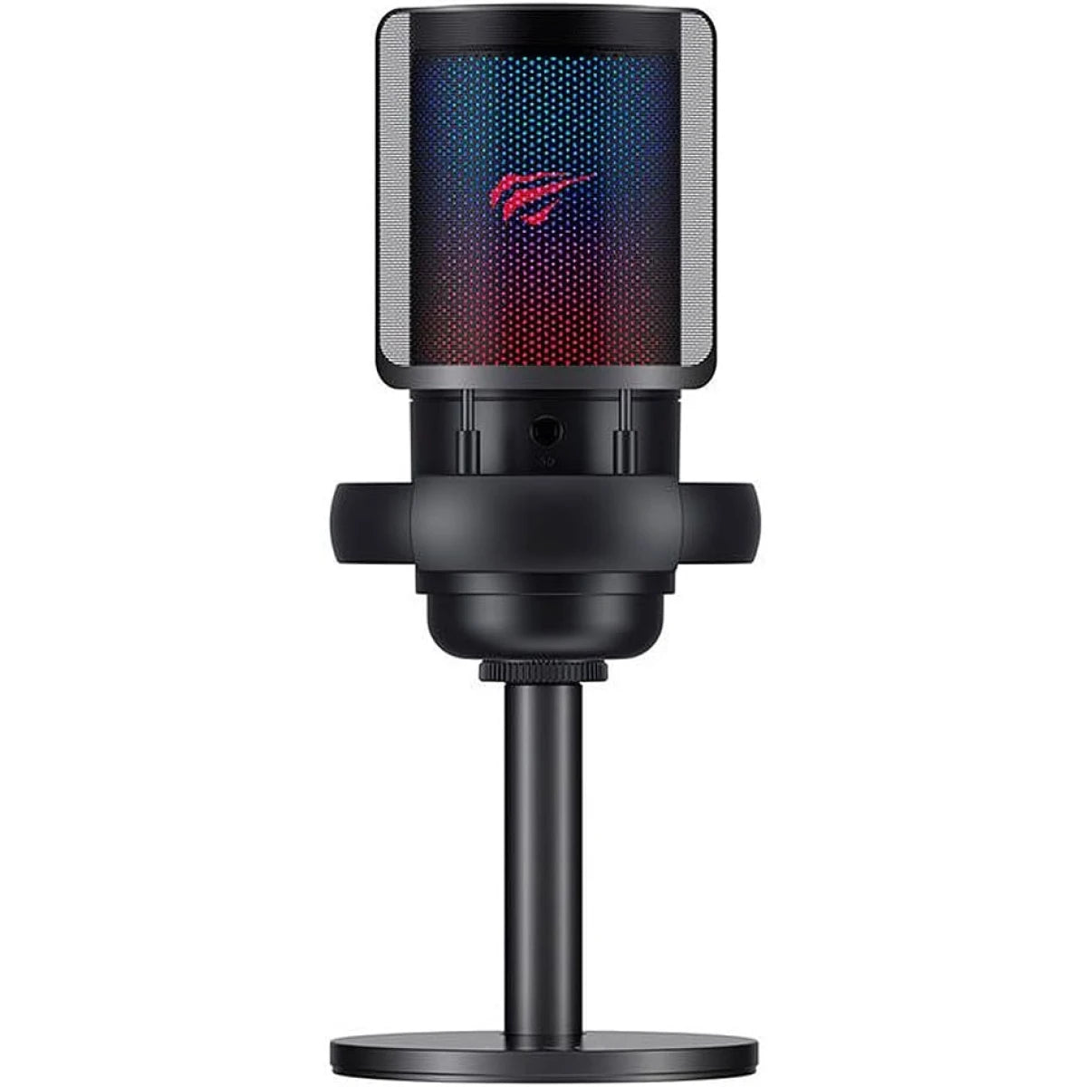 HAVIT Gamenote GK50 PRO Black Edition – 192kHz/24bit USB-C RGB Condenser Microphone with Desk Stand