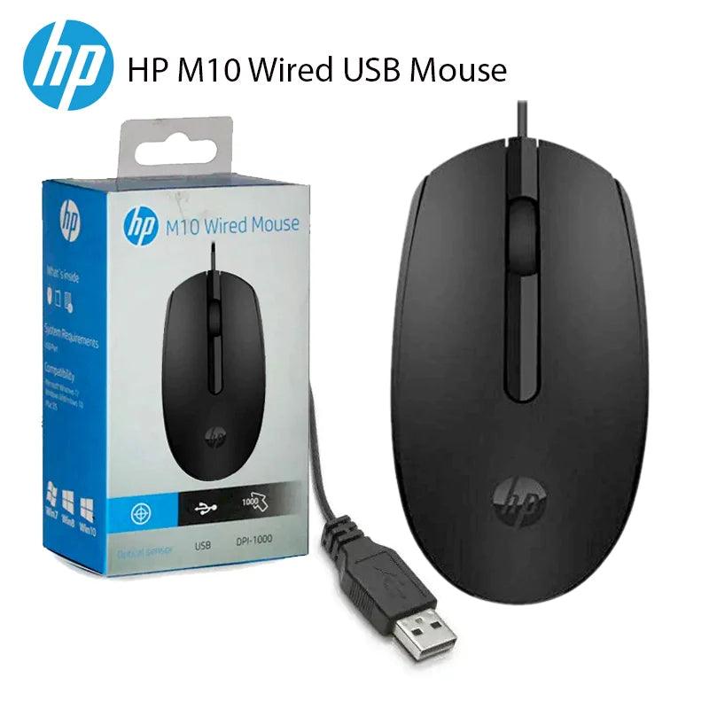 HP M10 Wired USB Mouse with 3 Buttons High Definition 1000DPI Optical Tracking