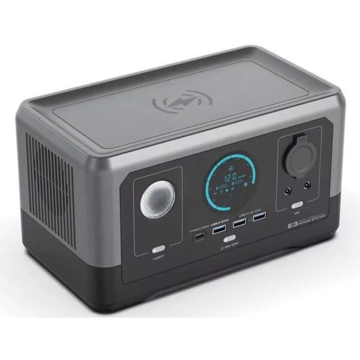 Toby's E3 Portable Power Station 300W 285Wh 76800mAh with Wireless Charging - Gray