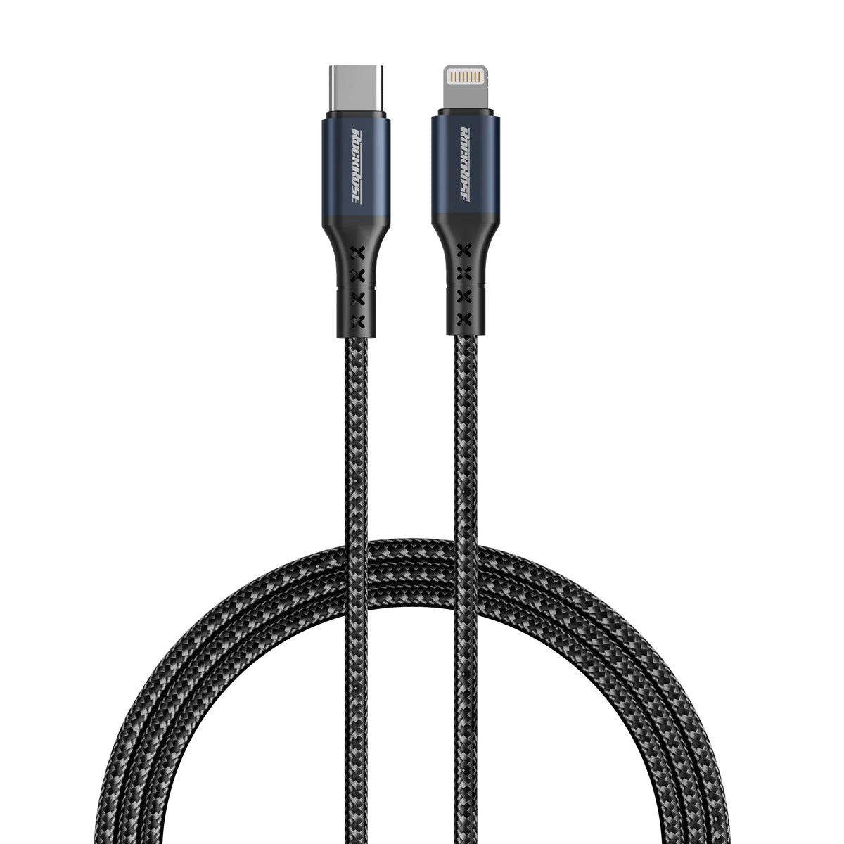 RockRose 27W 1M USB-C to Lightning Cable Fast Charging Black