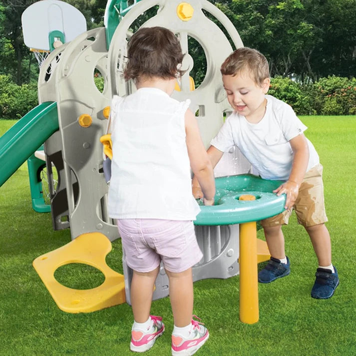 Dolu 7-in-1 Kids Playground – Slide, Swing, Basketball & More