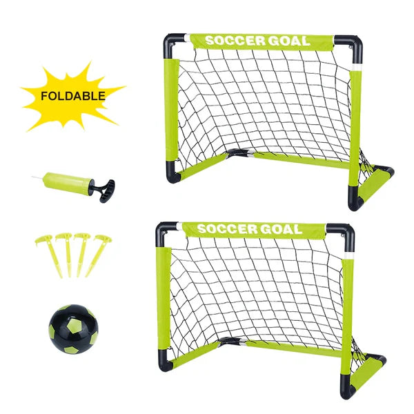 Aojie Sport Foldable Soccer Goal Set w/ 5.5" Ball – Ages 6+