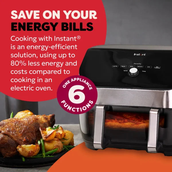 Instant Pot Air Fryer 8.5L Vortex VersaZone with ClearCook