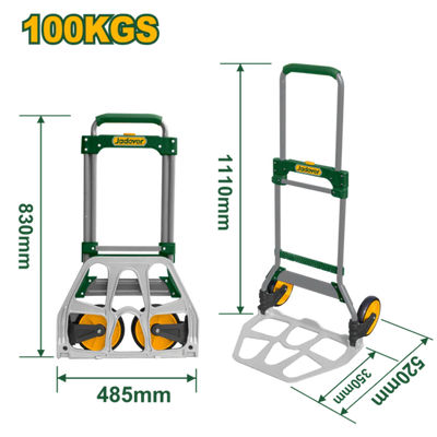 JADEVER  Folding Hand Truck 100kg Durable & Compact