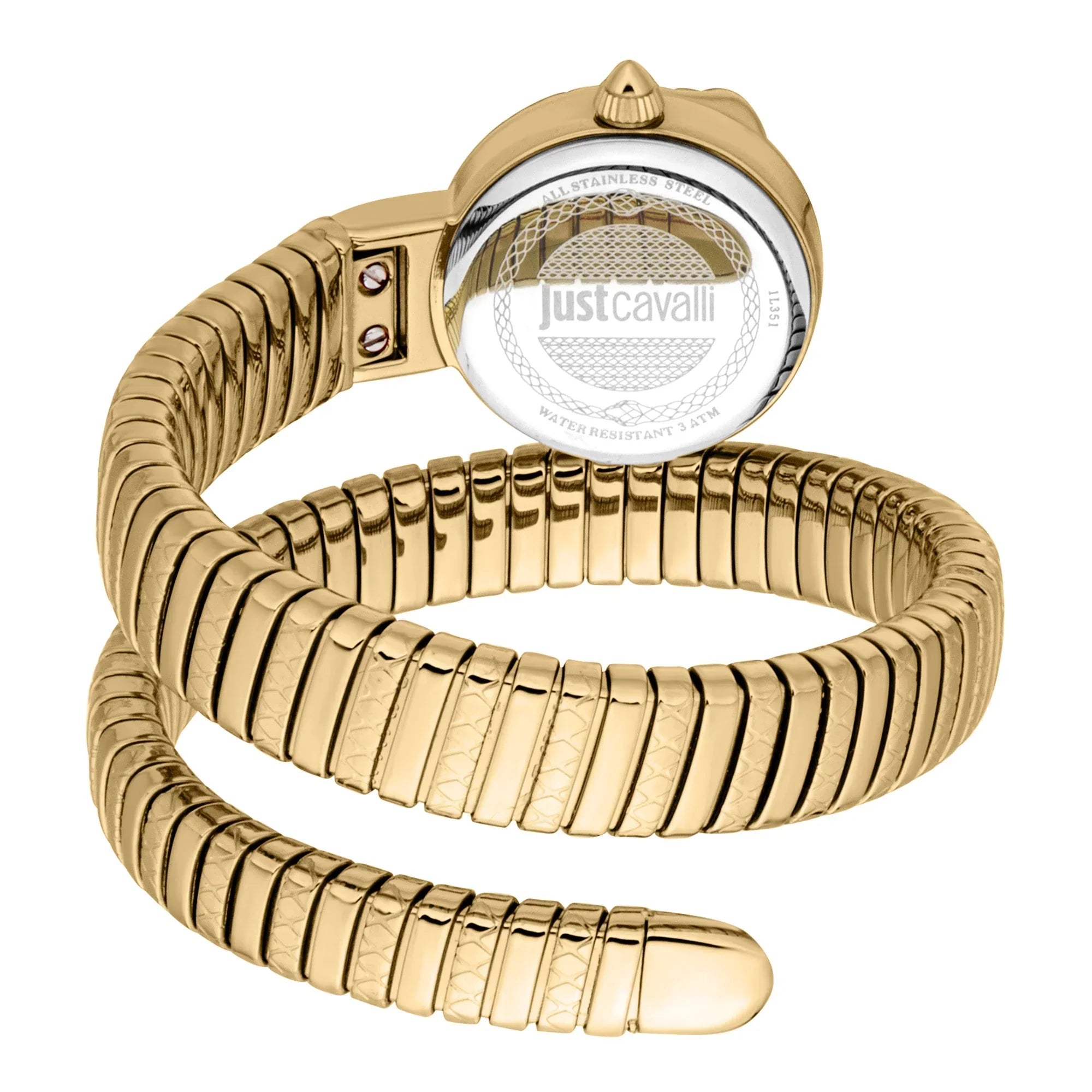 JUST CAVALLI JC1L351M0025  GOLDEN STEEL BAND SILVER DIAL FOR WOMEN