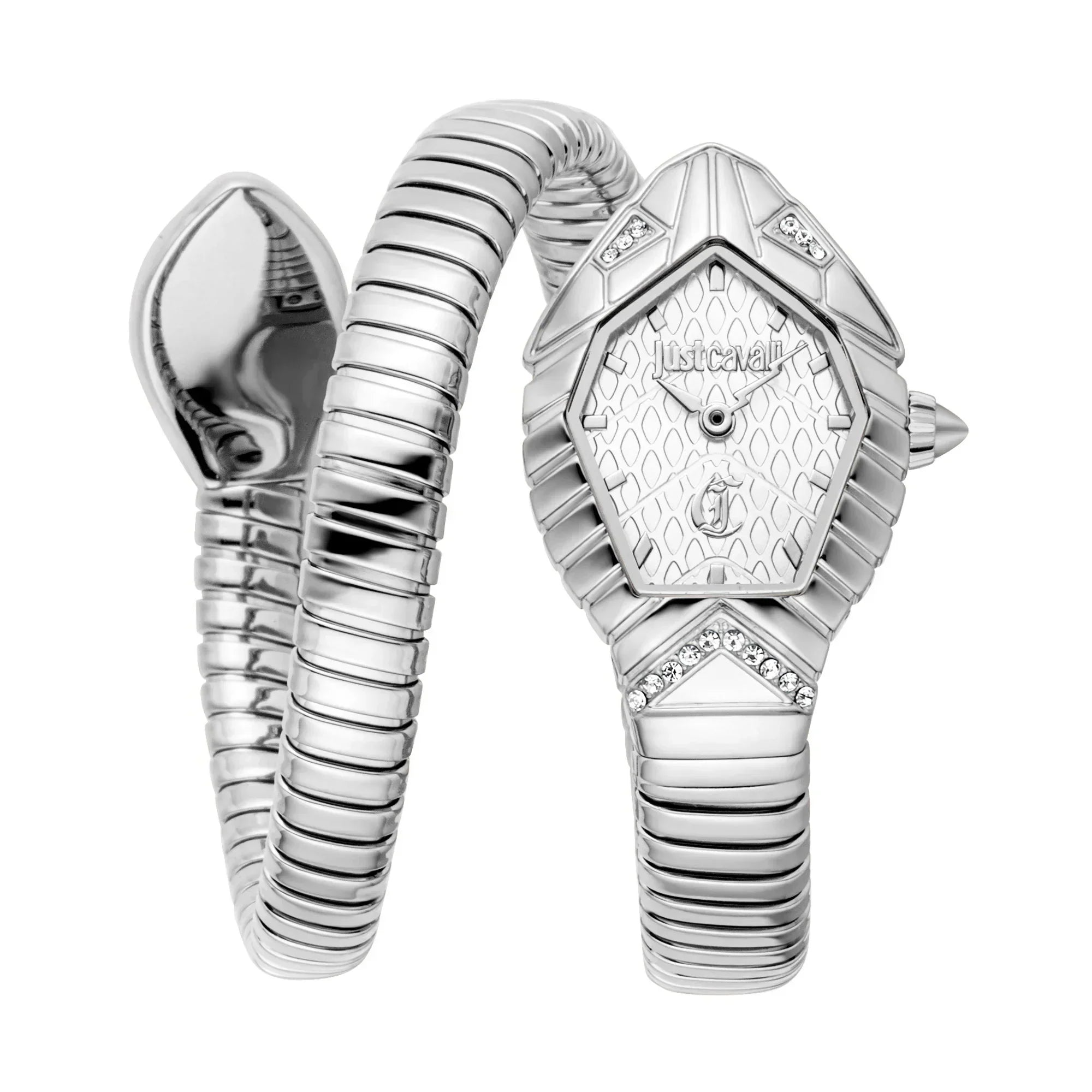 JUST CAVALLI JC1L356M0015 SILVER STEEL BAND WHITE DIAL  FOR WOMEN