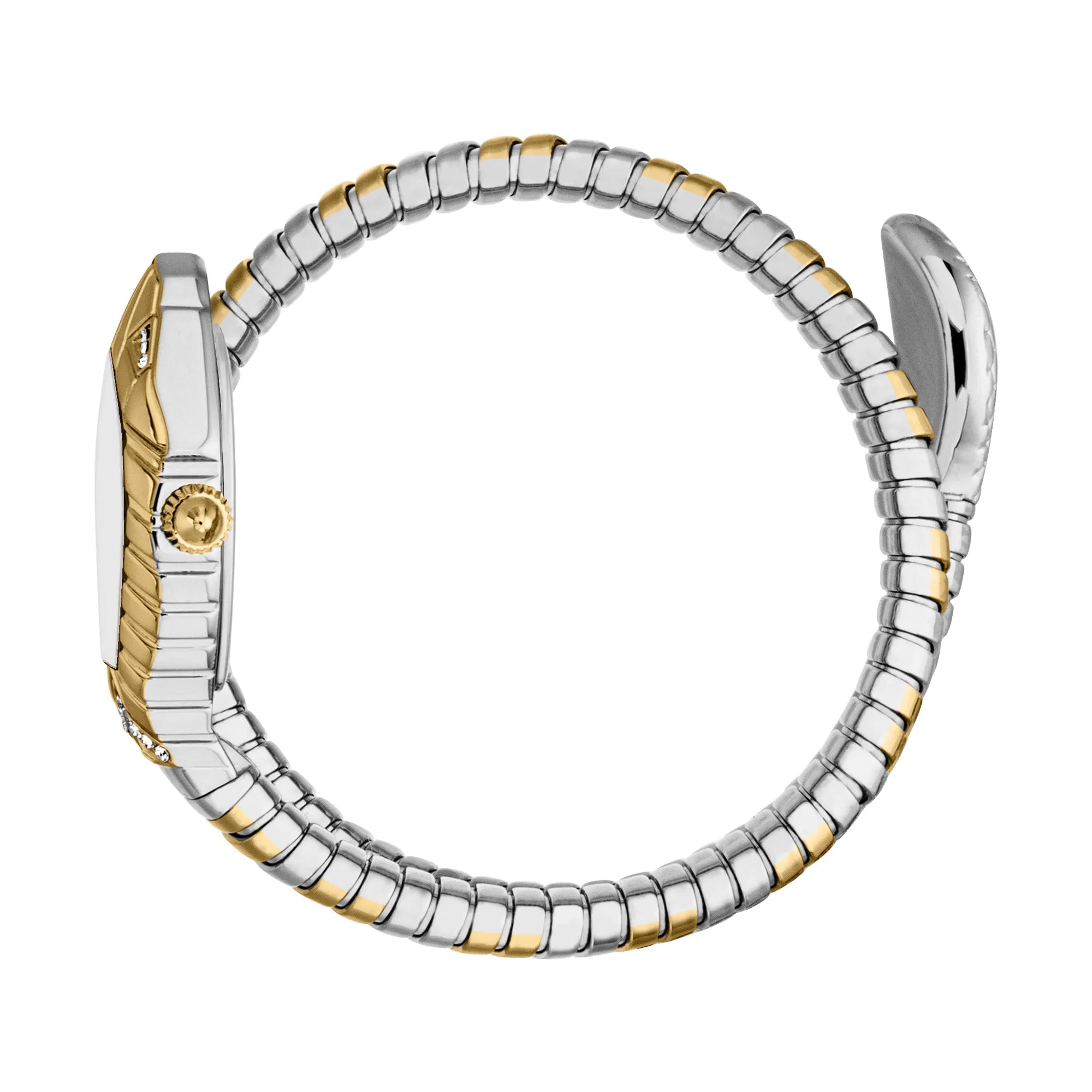 JUST CAVALLI JC1L356M0055 SILVER AND GOLD STEEL BAND WHITE DIAL  FOR WOMEN