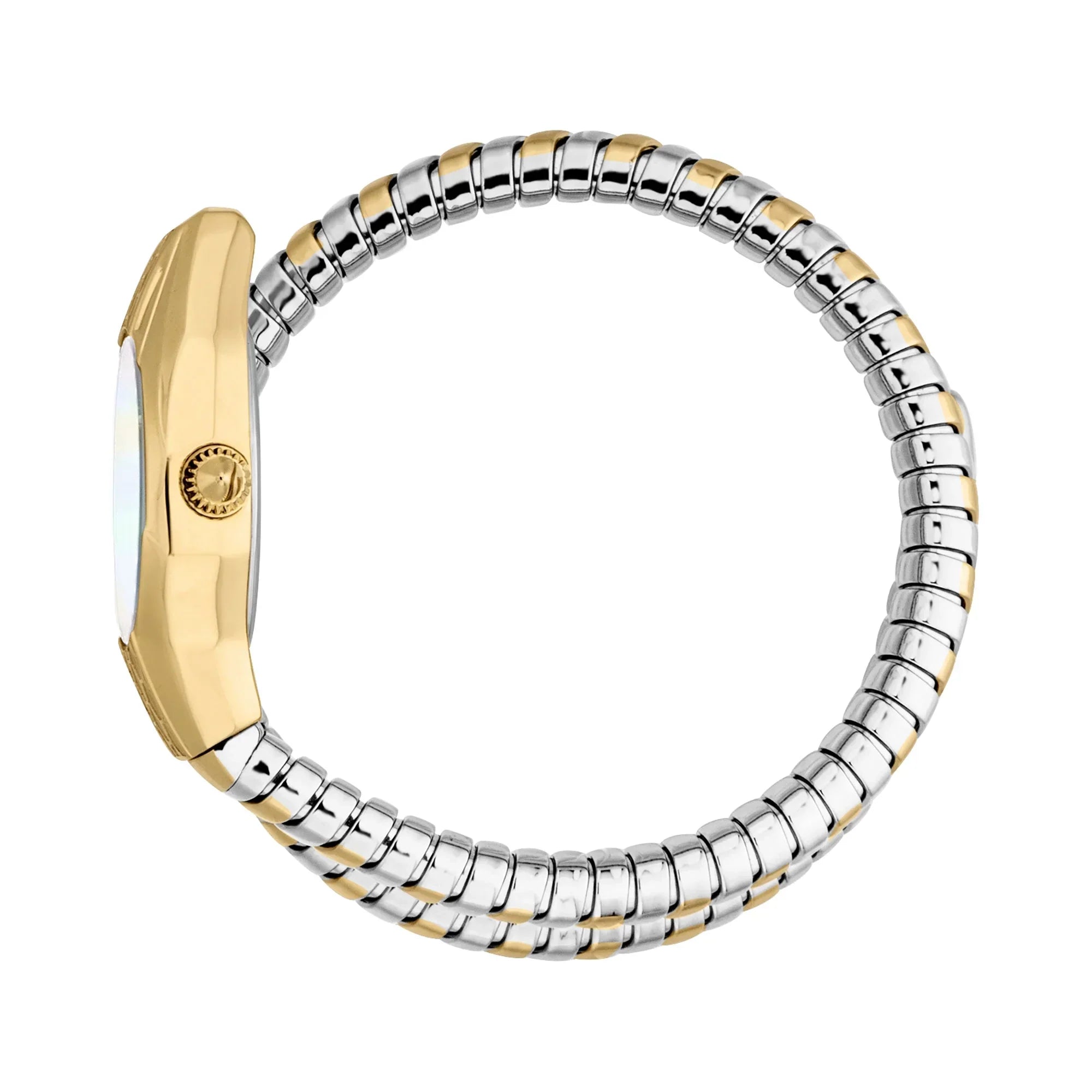 JUST CAVALLI JC1L375M0055 SILVER AND GOLD STEEL BAND WHITE DIAL FOR WOMEN