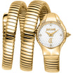 JUST CAVALLI JC1L351M0025  GOLDEN STEEL BAND SILVER DIAL FOR WOMEN