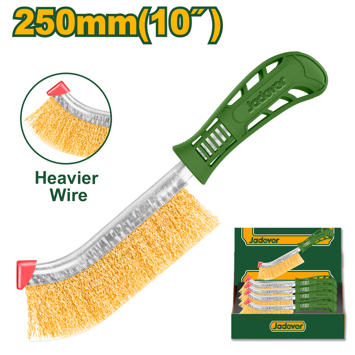 JADEVER Wire Brush – 250mm | 10" Heavy-Duty Steel Cleaning Brush (JDBH1101)