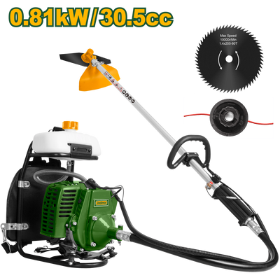 JADEVER 30.5cc Gasoline Grass Trimmer &amp; Brush Cutter – 0.81kW 2-Stroke Engine (JDGM2A30)
