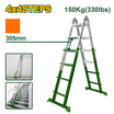 JADEVER Multi-Purpose Steel & Aluminium Ladder – 4×4 Steps, 4460mm, 150kg (JDLD7H16)