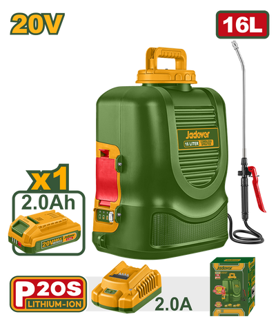 JADEVER Cordless Sprayer 20V – 16L Battery Powered Garden &amp; Agricultural Sprayer (JDLSY20162)