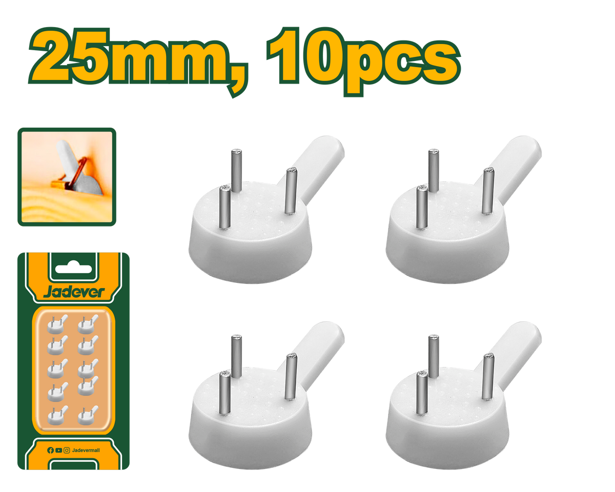 JADEVER 10pcs ABS Hardwall Picture Hangers – 25mm (JDPHK1K00)