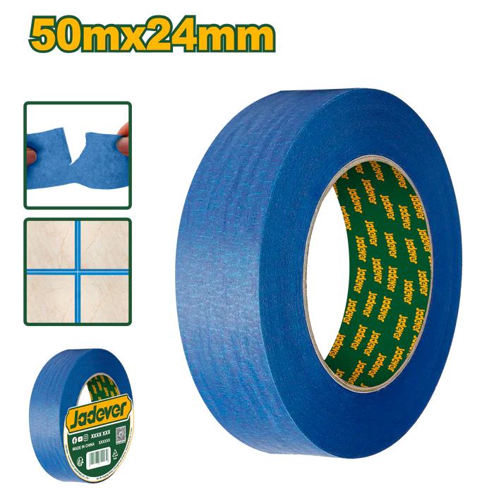 Jadever Blue Masking Tape 24mm x 50m | Easy-Remove Painting Tape