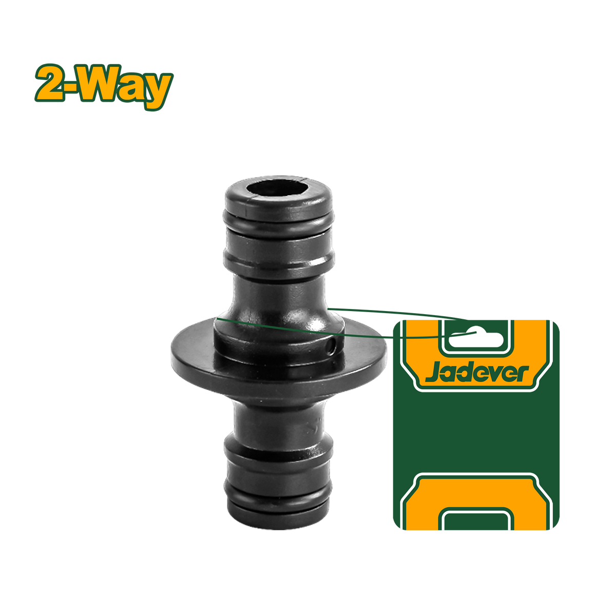 JADEVER Plastic Hose Connector 2-Way – Garden Hose Splitter with Quick Connect (JDQC1E02)