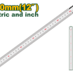 JADEVER Steel Ruler 300mm | 12" – Dual Scale Metric &amp; Inch, 25mm Wide (JDRU1330)