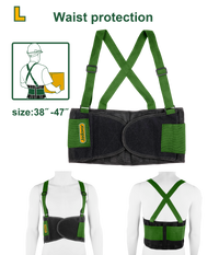 JADEVER Back Support Belt – Size L (38"-47"), Adjustable Suspenders, Lumbar Protection (JDTG901L)