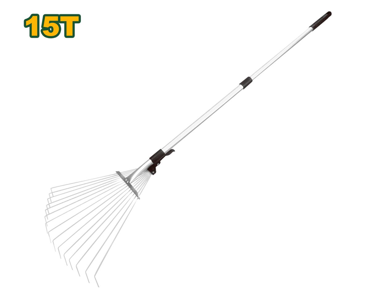 JADEVER Adjustable Telescopic Metal Leaf Rake – 15T, 800–1680mm Length, 190–550mm Width, Galvanized Steel (JDXW9A152)