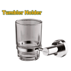 JADEVER Tumbler Holder – Zinc Alloy Base with Clear Glass Cup, Includes Mounting Screws (JDZG1506)