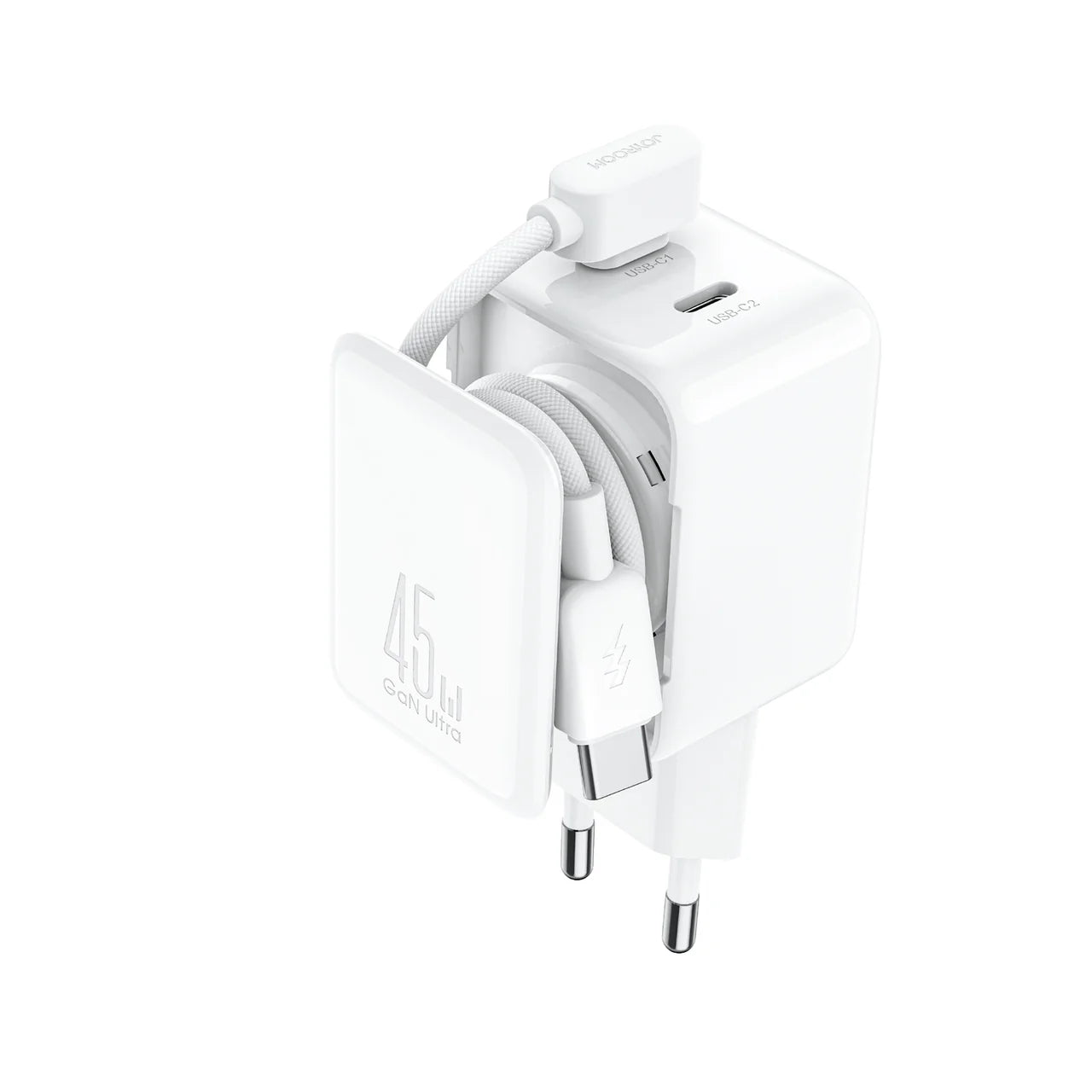 JOYROOM GaN 45W Dual USB-C Charger with Smart Cable Organizer