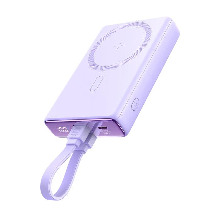 JOYROOM 20W Magnetic Wireless Power Bank 10000mAh with Built in Cable - Purple