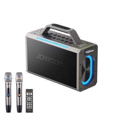 JOYROOM Bluetooth Wireless Speaker with Dual Microphone Karaoke Kit - Black