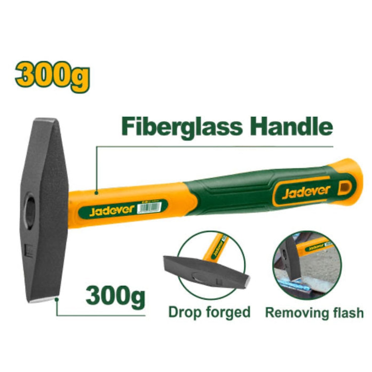 Jadever Fiber Handle Heat Hammer 300 grams for Precision