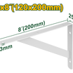 Jadever Iron Shelf Bracket 20cm Durable & Strong - White 