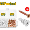 Jadever Spiral Board Screws and Wedges Set 120 Pieces