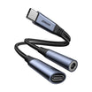 Joyroom 2 in 1 Audio Adapter Type C to 3.5mm & Type C - Black