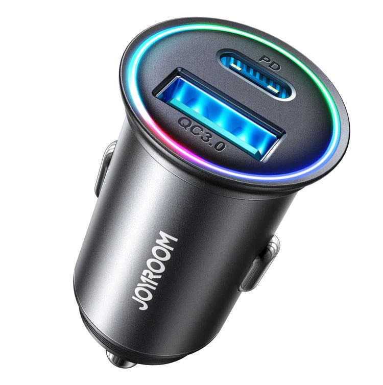 Joyroom JR CCN04 A & C 60W Mini Metal Car Charger - Black