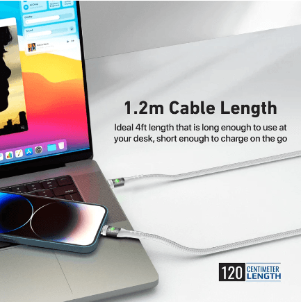 PROMATE TransLine Ci 27W Fast Charging USBC to Lightning Cable - Black & White