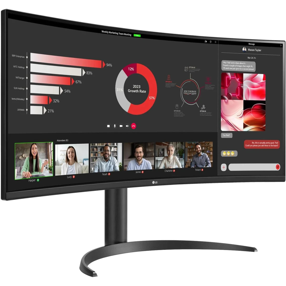 LG 34WR55QC-B 34" Curved UltraWide- Monitor