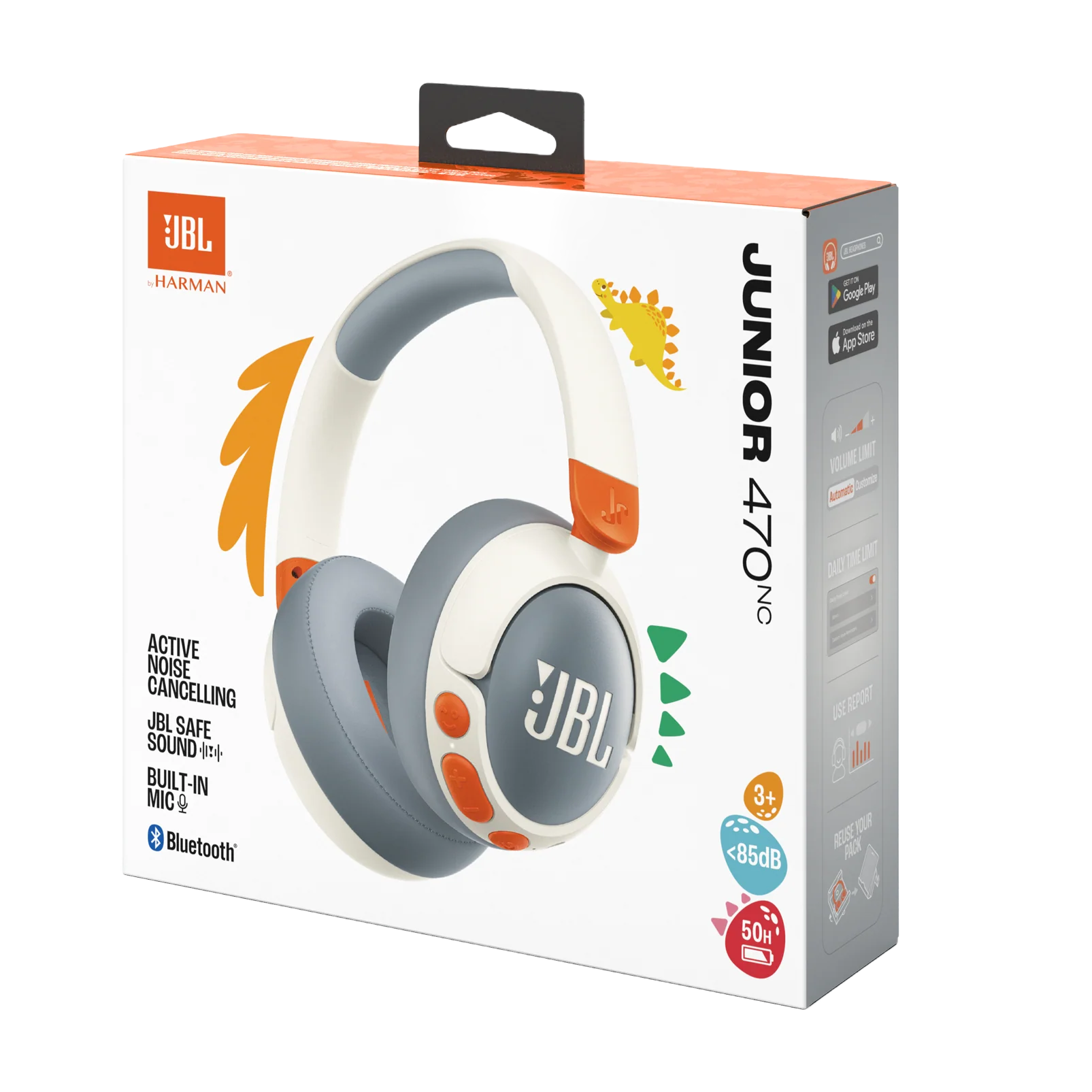 JBL Junior 470NC Wireless Kids Headphones - Noise Cancelling with Safe Sound <85dB