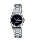 Casio LTP-V006D-1B2 Women's Standard Stainless Steel Black Dial Date Watch