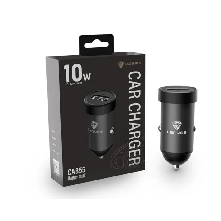Lenyes CA855 شاحن سيارة صغير USB-A – أسود