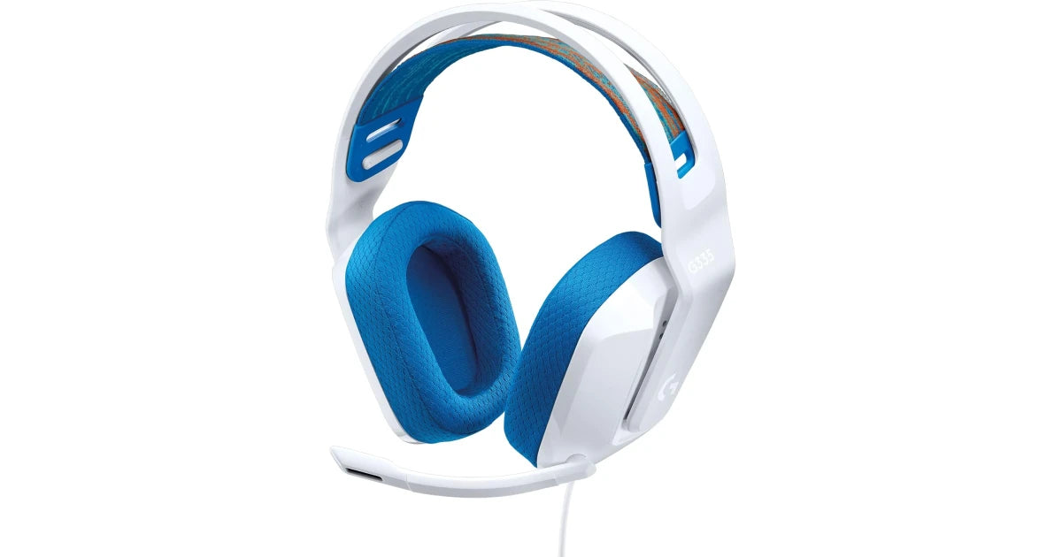 Logitech G335 Wired Gaming Headset with Flip-to-Mute Microphone – White – 981-001018