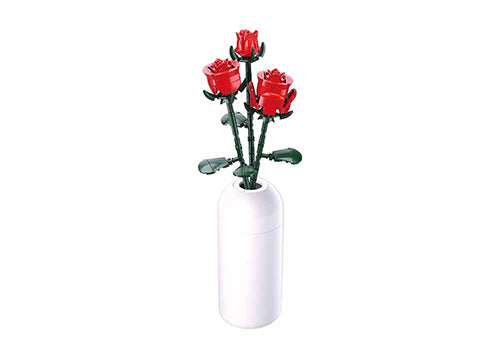 Sluban Pleyerid Red Rose Building Set - 258 Pieces | Flowers Collection