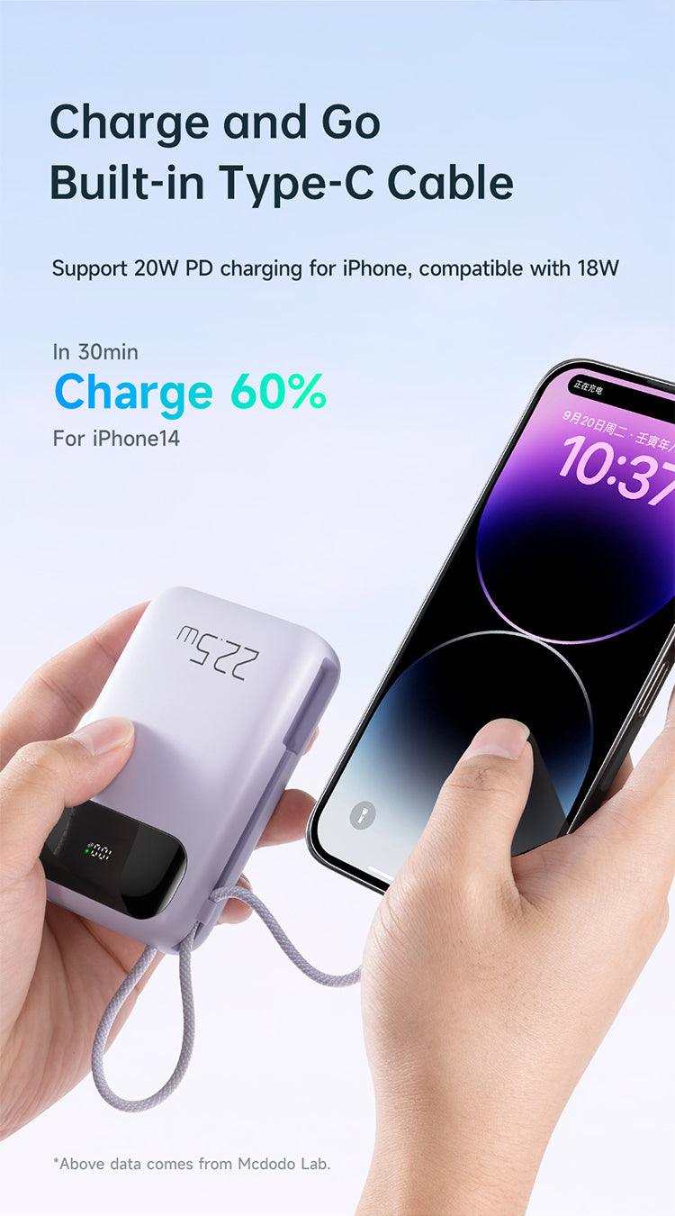 Mcdodo 22.5W Power Bank with Lightning Cable 10000mAh