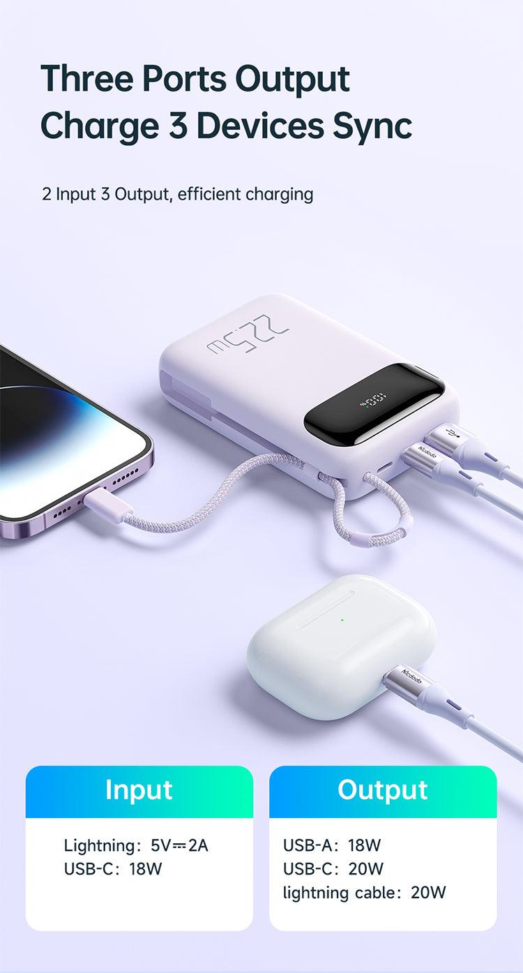 Mcdodo 22.5W Power Bank with Lightning Cable 10000mAh